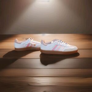 100% Authentic Men's Size 10 - Adidas Velosamba Leather White Sandy Pink